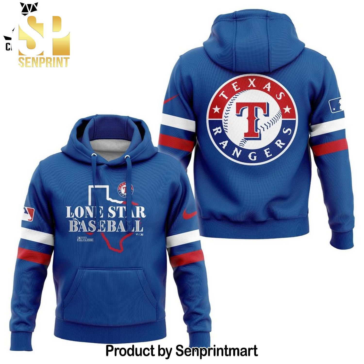 Lone Star Baseball Fall Classic Texas Rangers Blue Logo Design All Over Printed Shirt