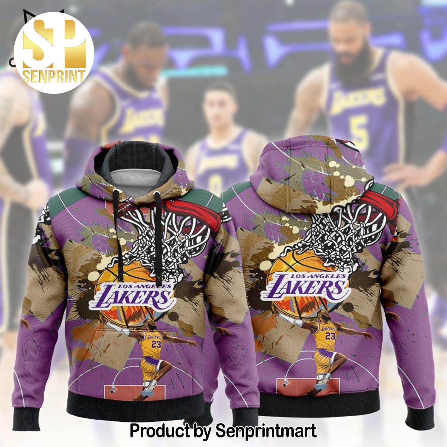 Los Angeles Lakers Mix Color Full Print Shirt