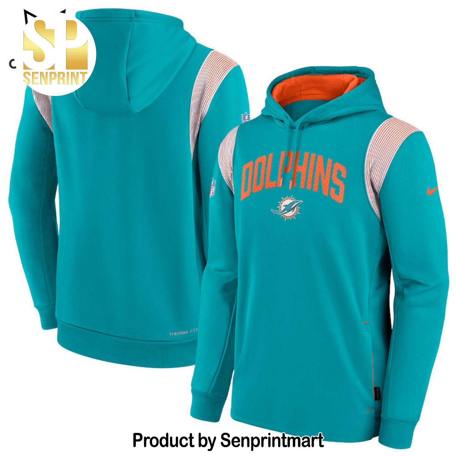 Miami Dolphins Logo Blue Design 3D Shirt