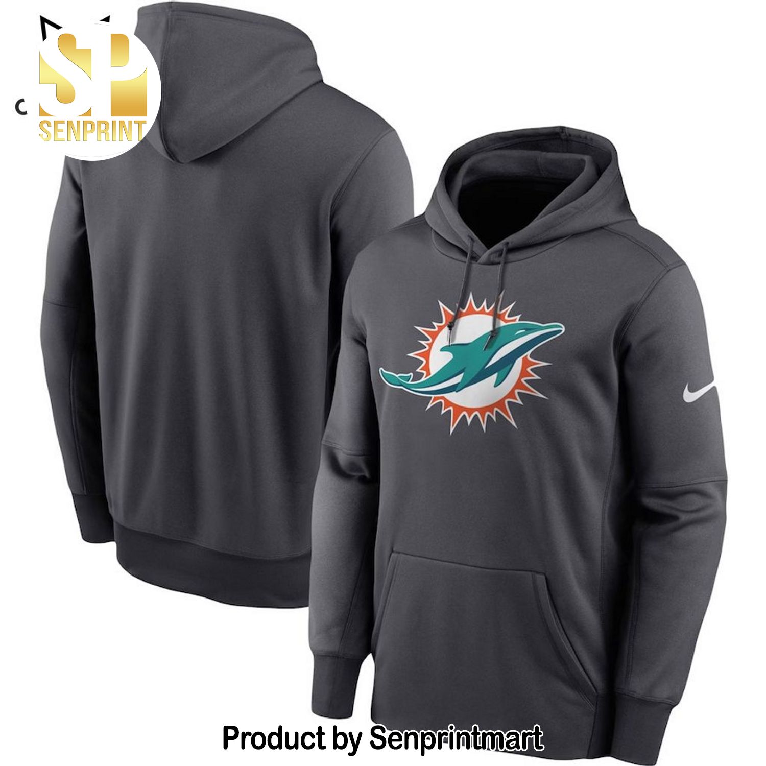 Miami Dolphins Logo Dolphins Design Full Printed Shirt
