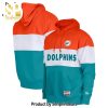 Miami Dolphins Orange Blue Mascot Design All Over Printed Shirt