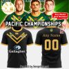 Personalized Australian Kangaroos Pacific Rugby League Championships Black With Yellow Trim 3D Full Printing Shirt