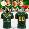 Personalized Australian Kangaroos Pacific Rugby League Championships Gallagher Green Design Full Printed Shirt