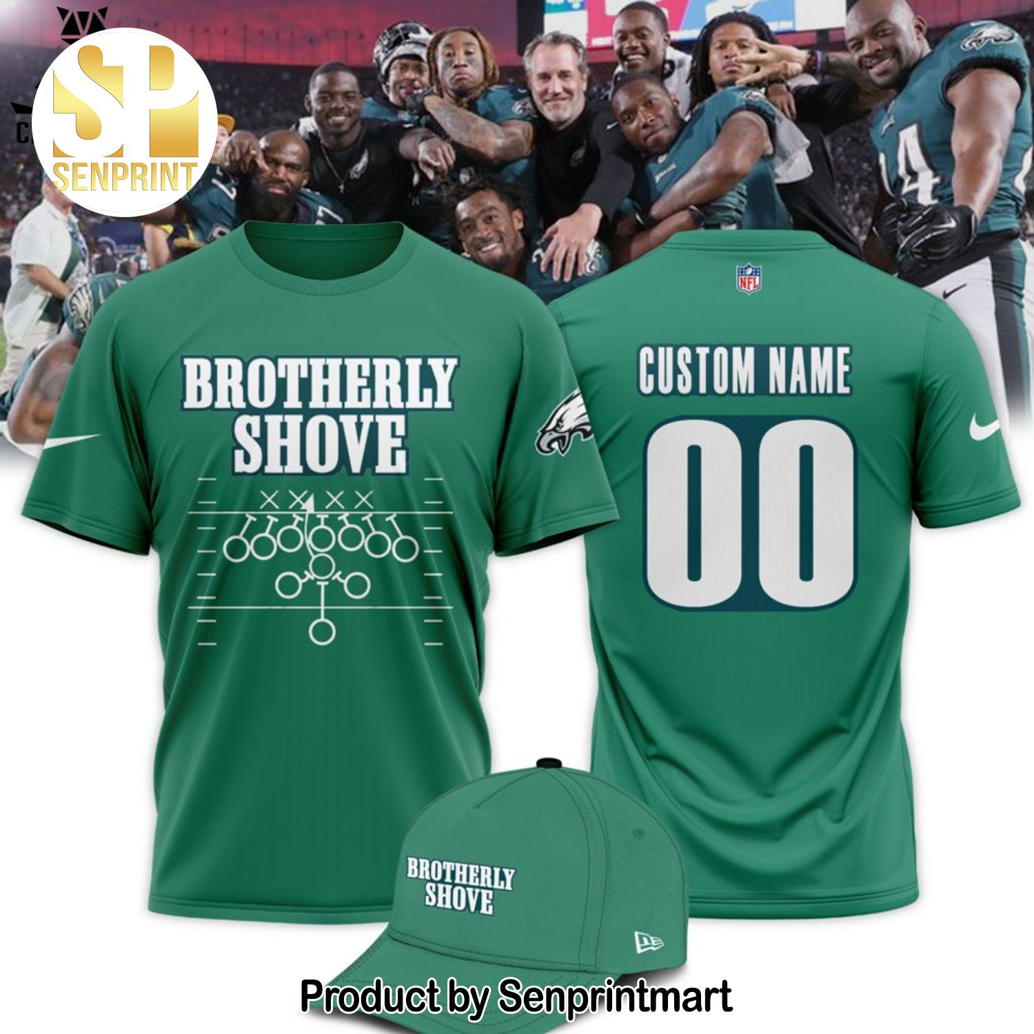 Personalized Brotherly Shove Philadelphia Eagles 3D All Over Print Shirt