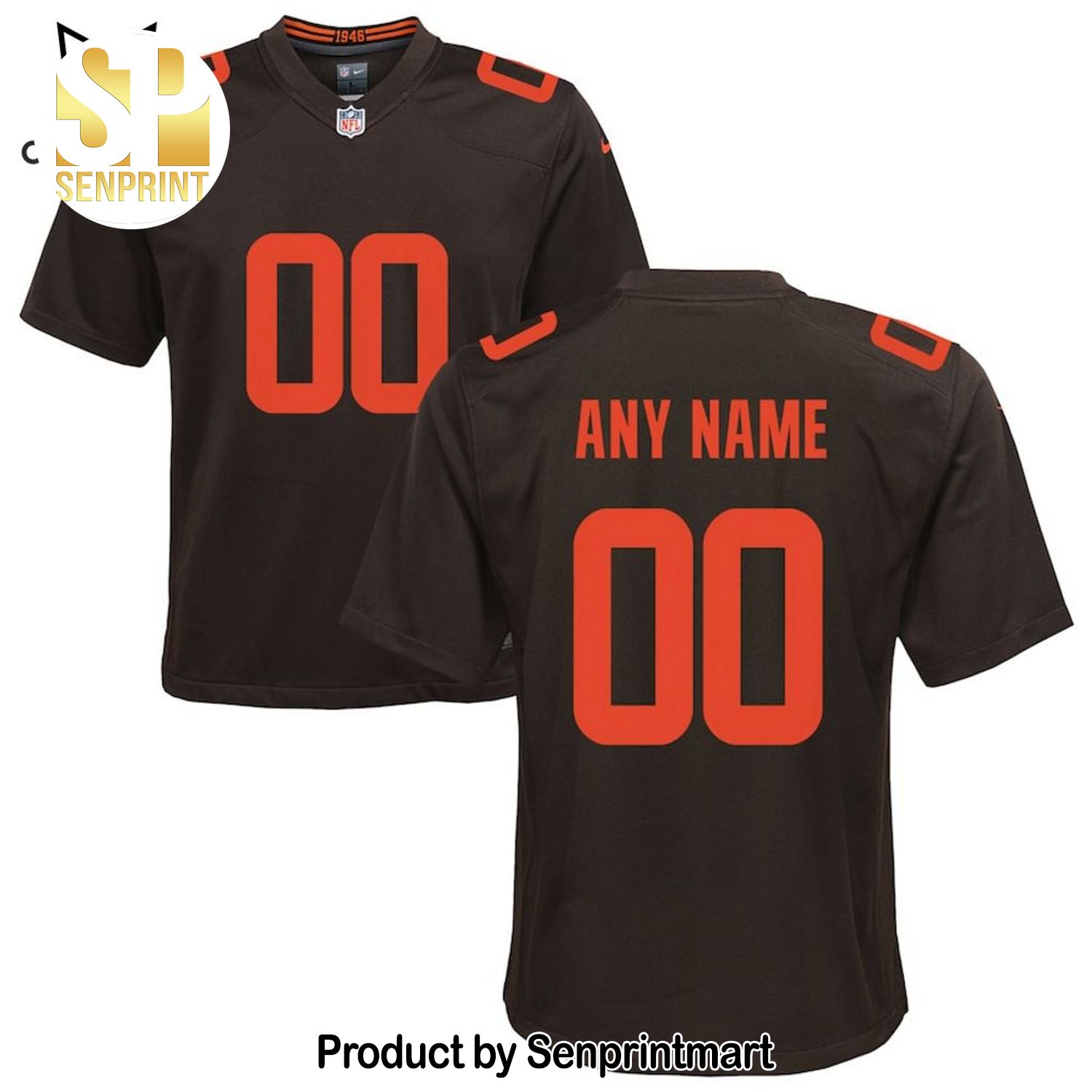 Personalized Cleveland Browns Youth Alternate Black Full Printed 3D Shirt
