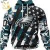 Personalized Philadelphia Eagles Special Camo Design For Veterans Day All Over Print Shirt