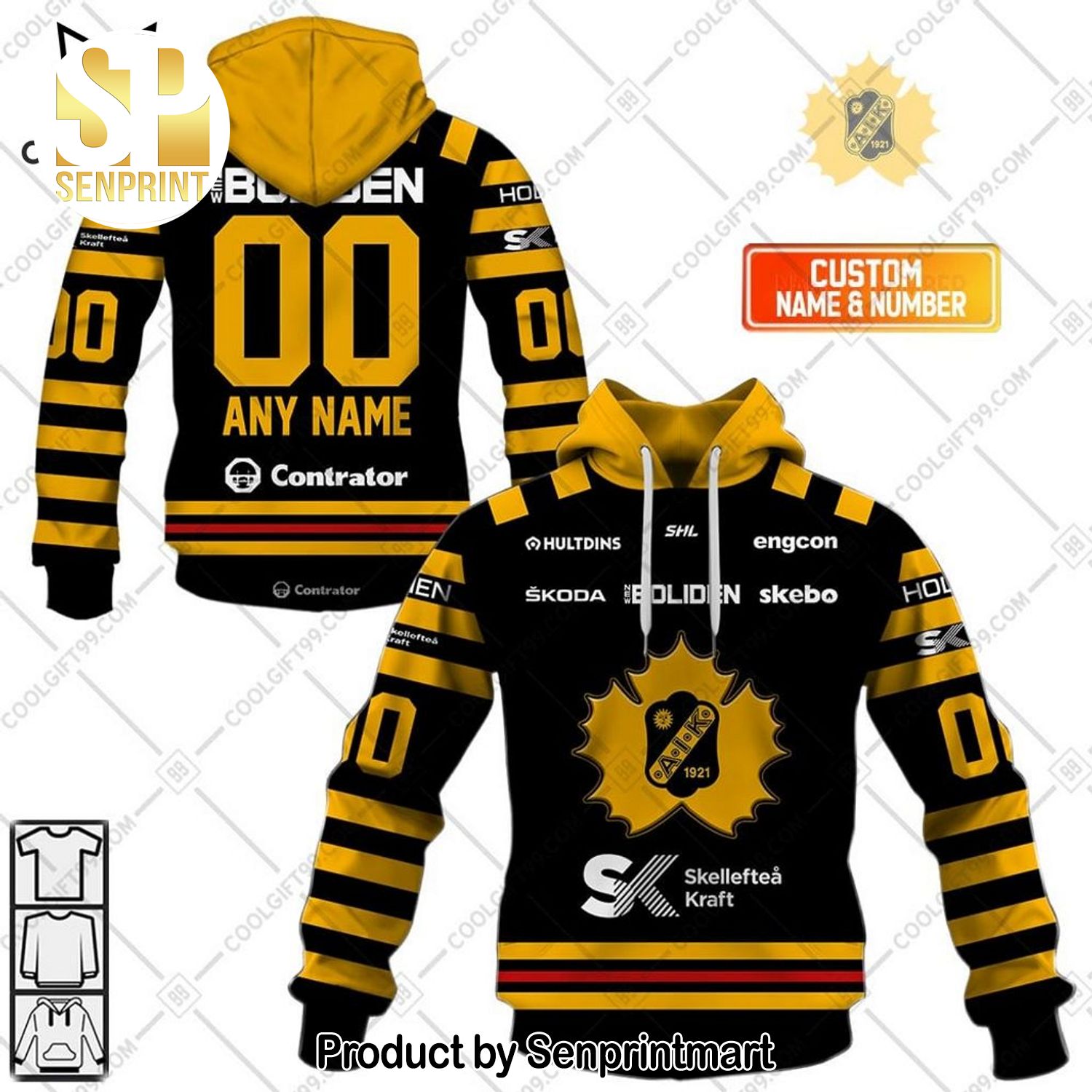 Personalized SHL Skelleftea AIK Home All Over Printed Shirt