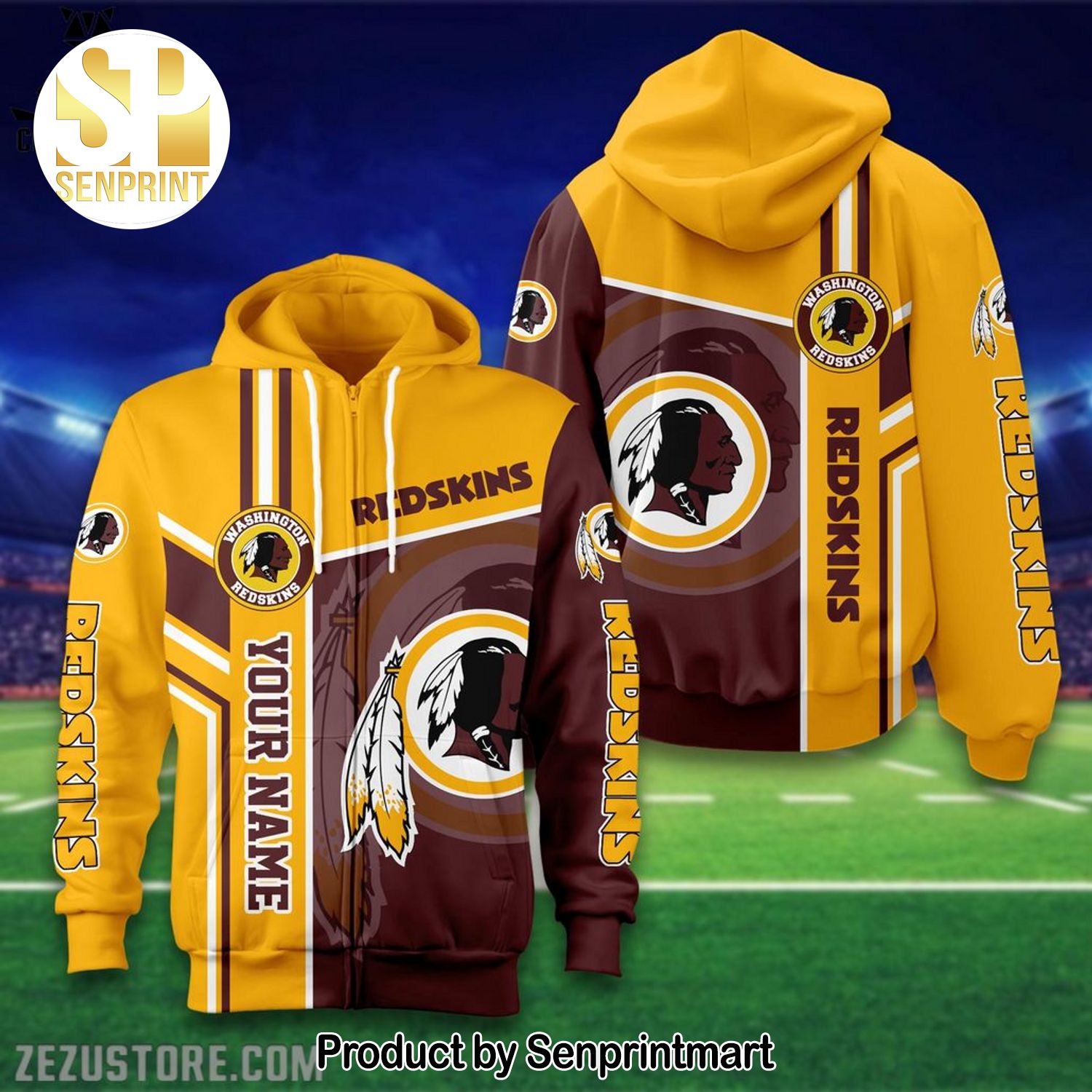 Personalized Washington Redskins Mascot Design All Over Printed Shirt