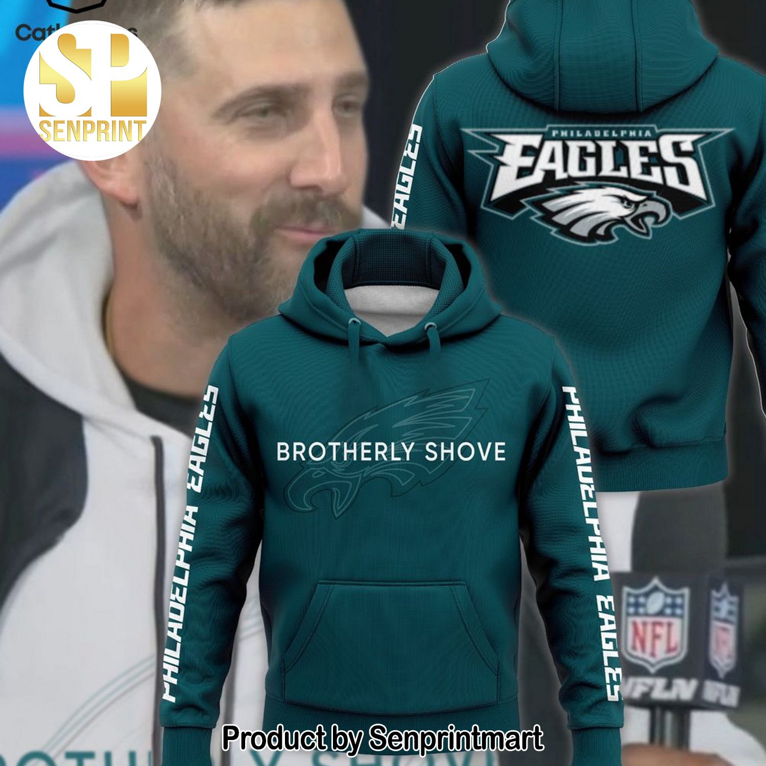 Philadelphia Eagles Brotherly Shove 3D Shirt