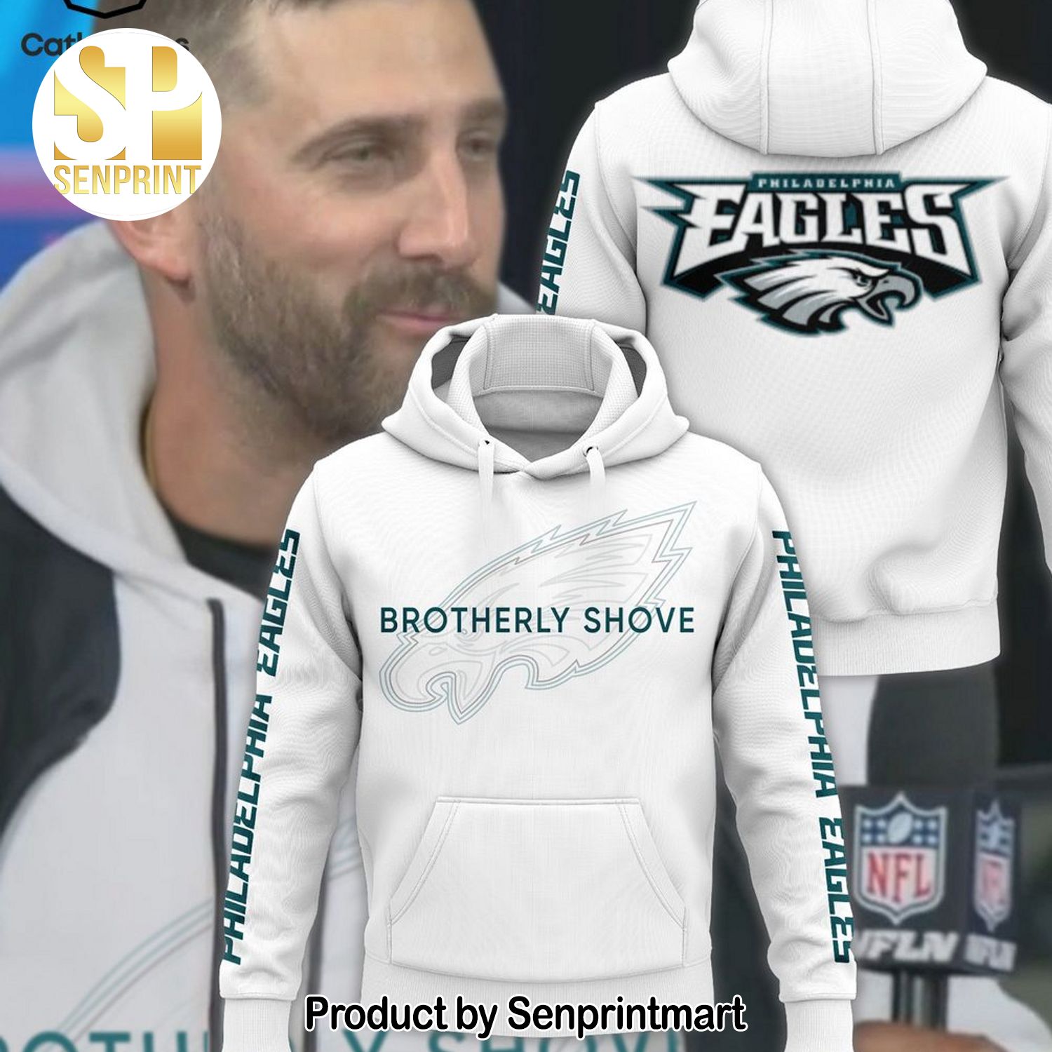 Philadelphia Eagles Brotherly Shove Logo Design Full Printed Shirt