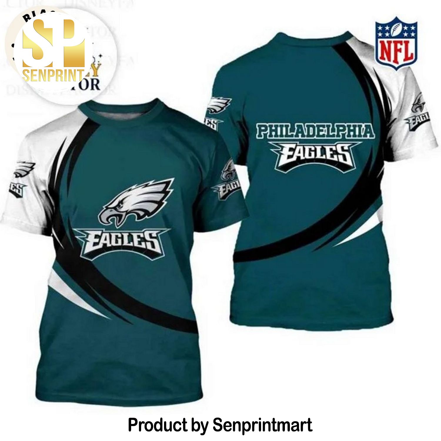 Philadelphia Eagles Football Mascot Blue White Full Print 3D Shirt
