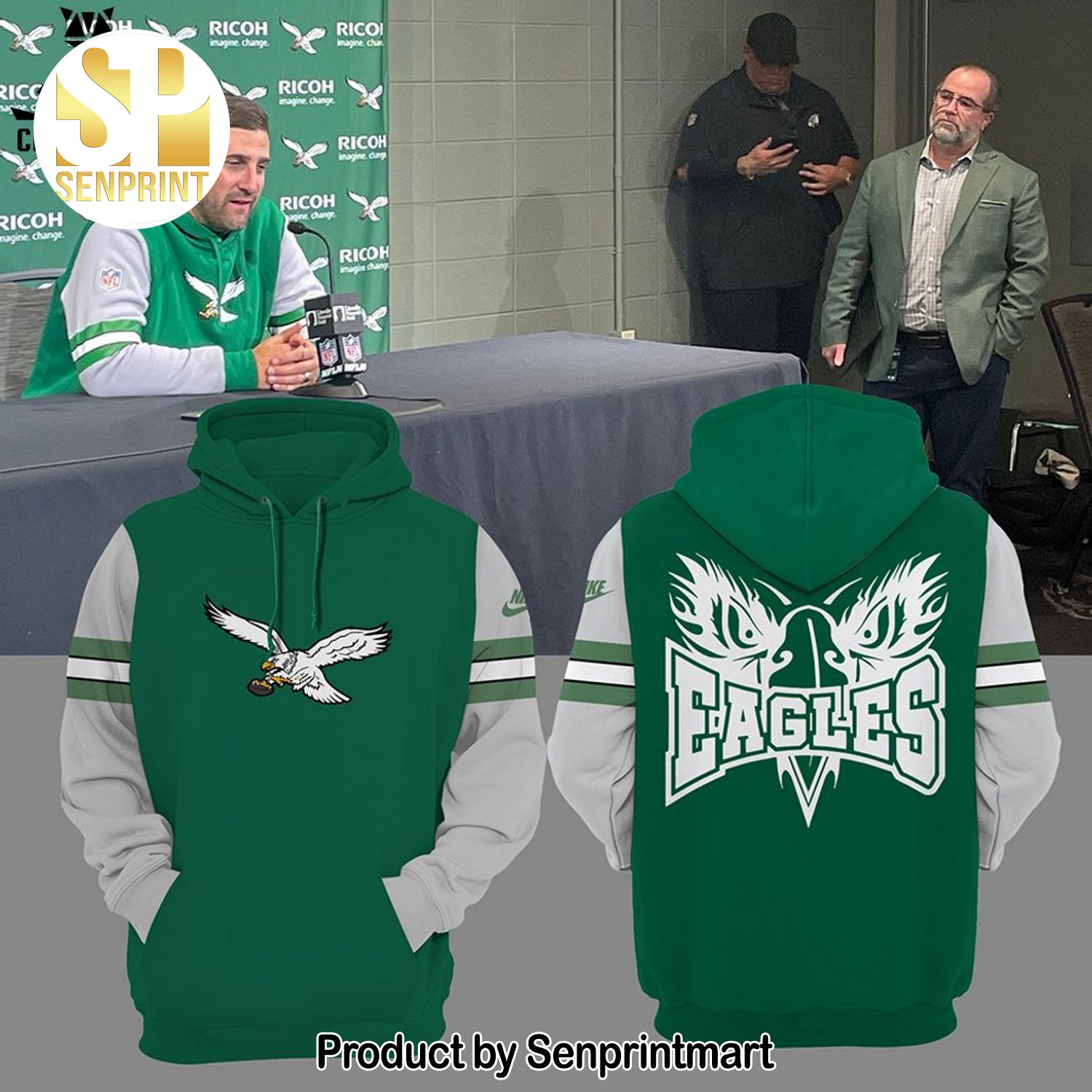 Philadelphia Eagles Green Logo Design 2023 Full Printing Shirt