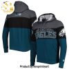 Philadelphia Eagles Mascot Logo Design On Sleeve 3D Shirt