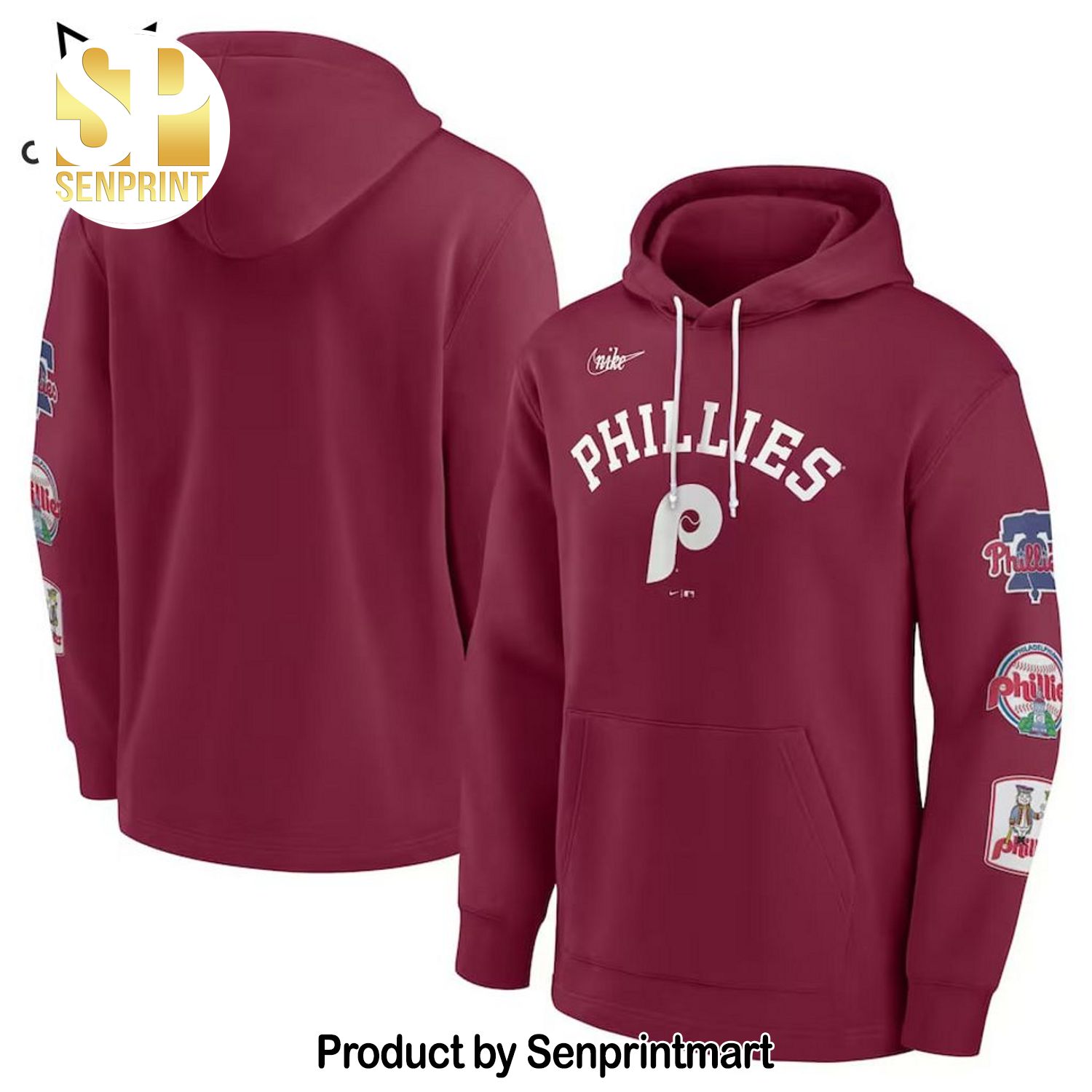 Philadelphia Phillies Logo Design On Sleeve All Over Print Shirt