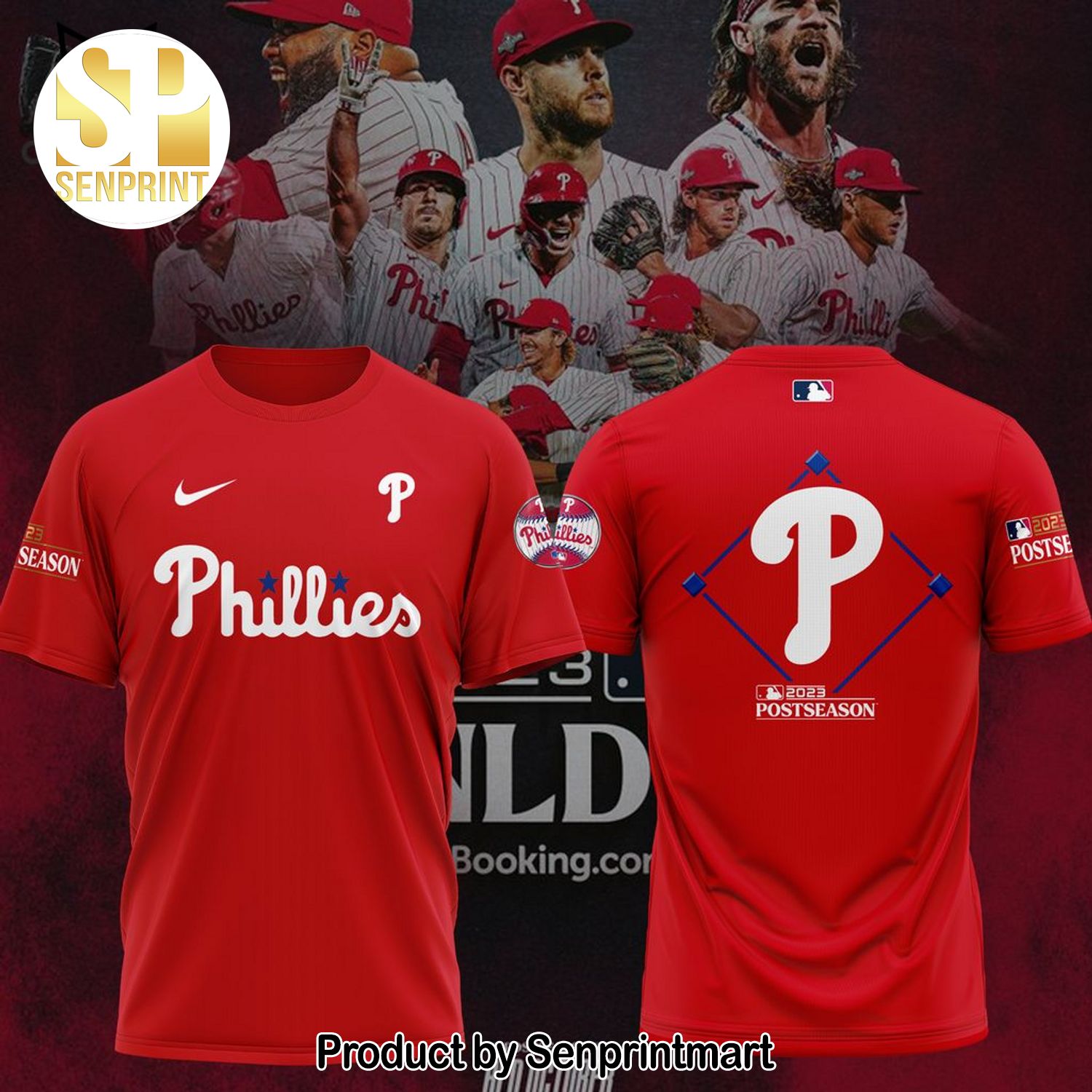 Philadelphia Phillies Postseason Red 3D Full Print Shirt