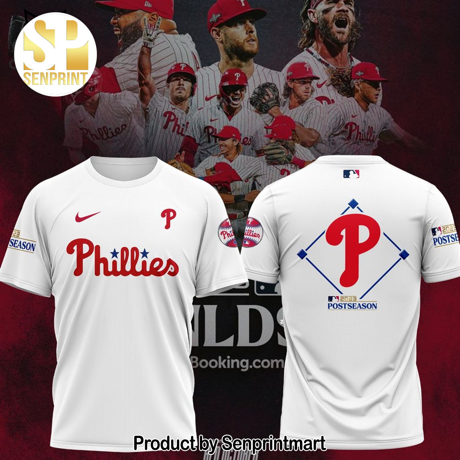 Philadelphia Phillies Postseason White 3D Full Printing Shirt