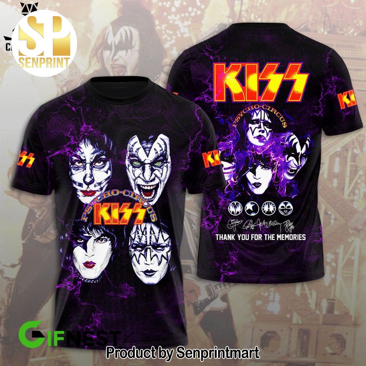 Psycho Circus Kiss Thank You For The Memories All Over Printed Shirt