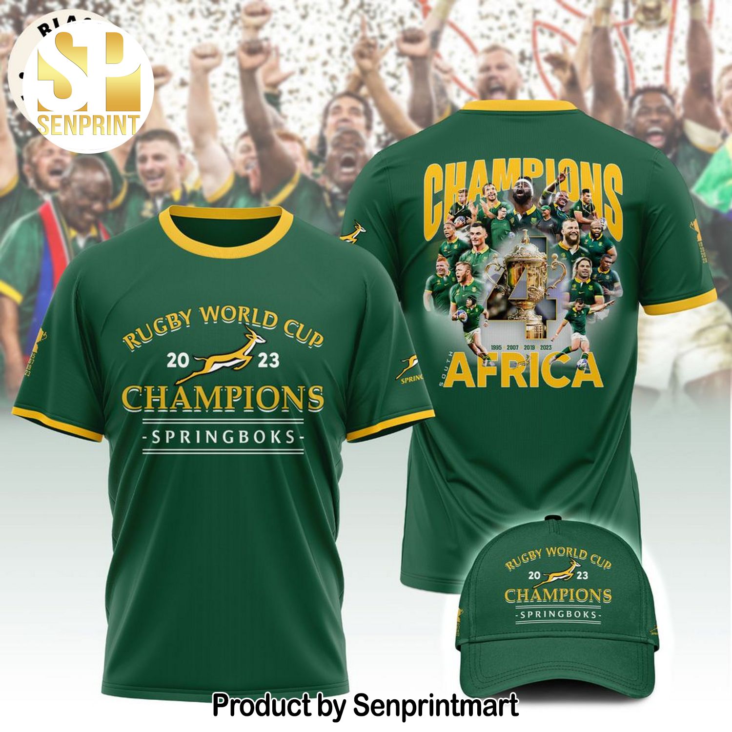 Rugby World Cup 2023 Champions South Africa We Are The Champions Green Full Print 3D Shirt