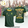 Rugby World Cup France 2023 South Africa Logo Green Black Design All Over Print Shirt