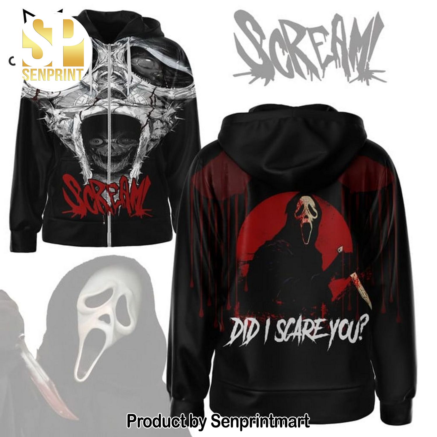 Soream Did I Scare You Skull Design All Over Printed Shirt