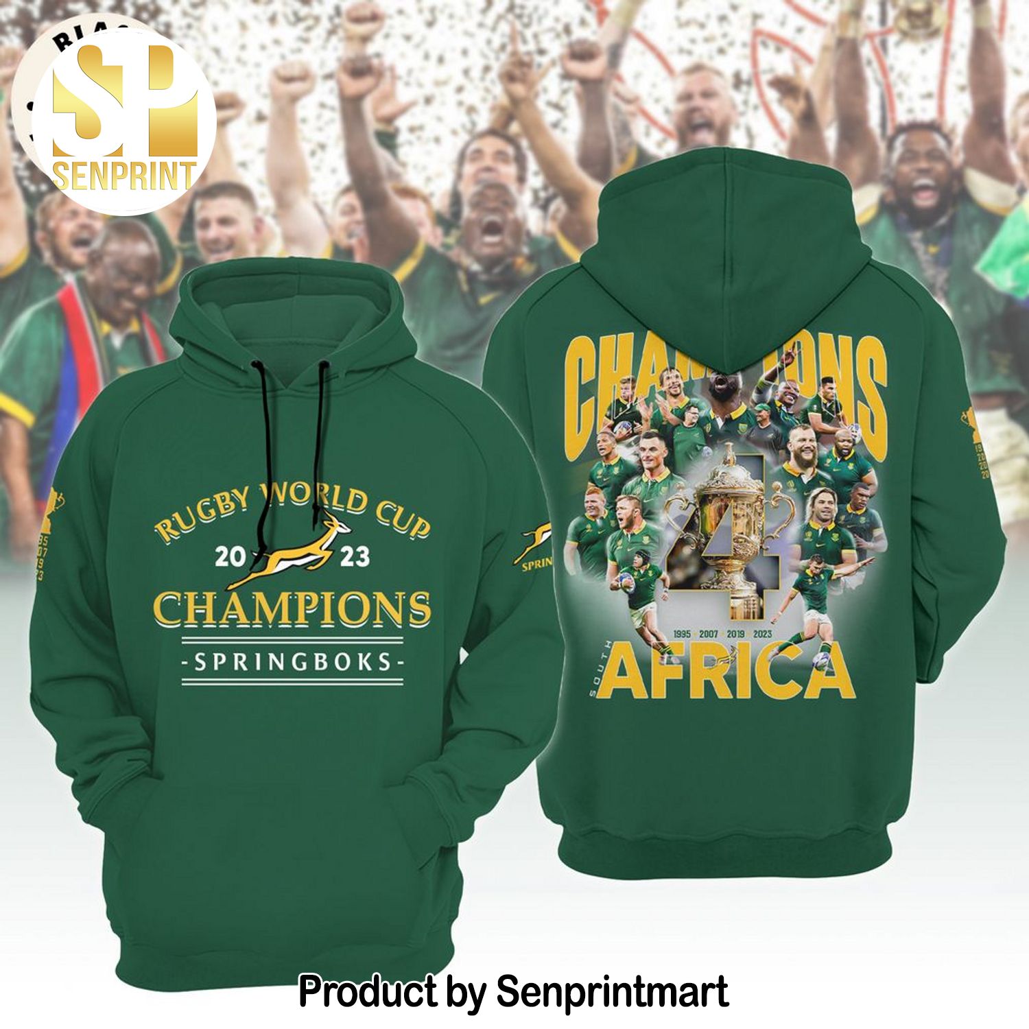 Springboks World Cup 2023 Champions Africa Character Design 3D Shirt