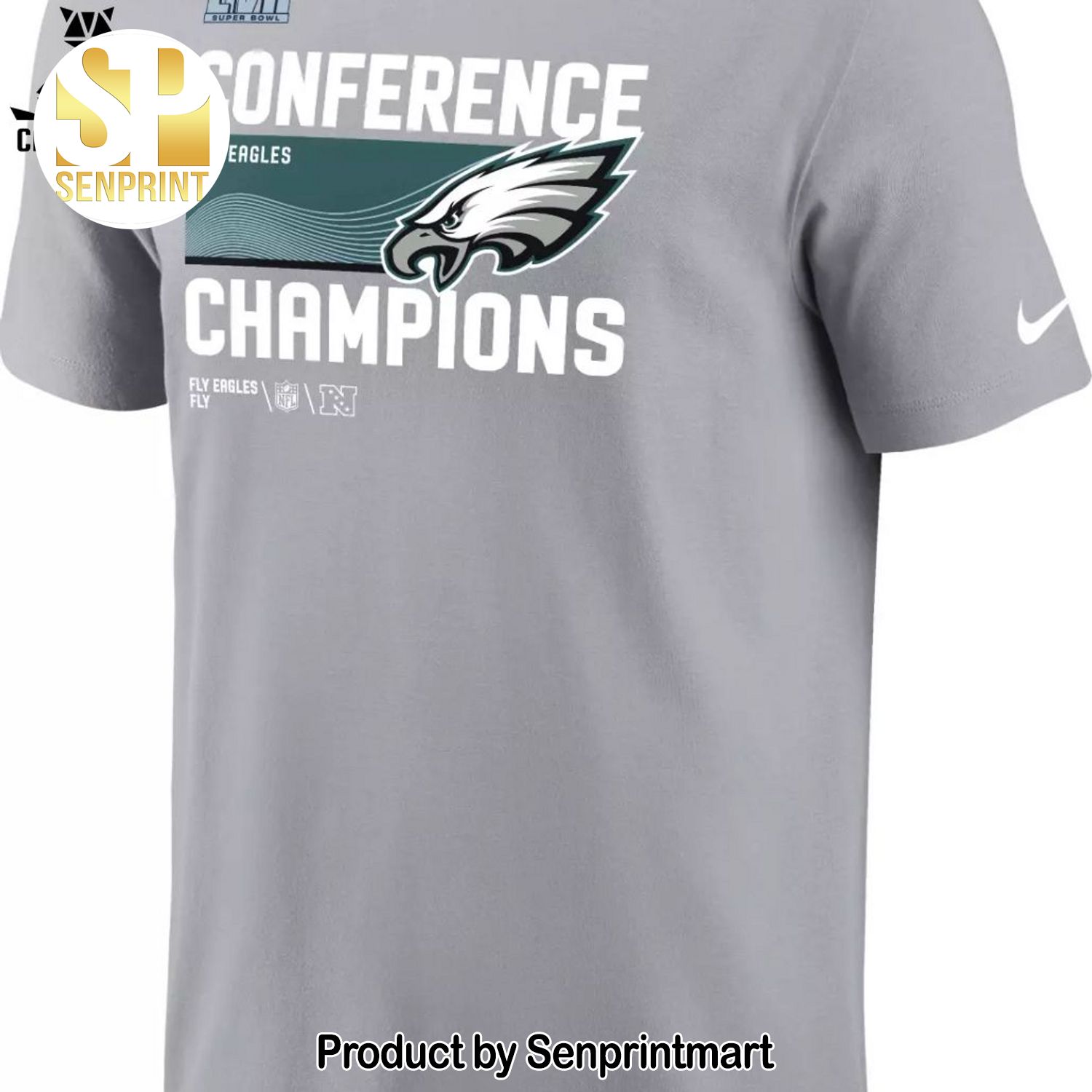 Super Bowl Conference Philadelphia Eagles Champions Gray 3D Full Printing Shirt