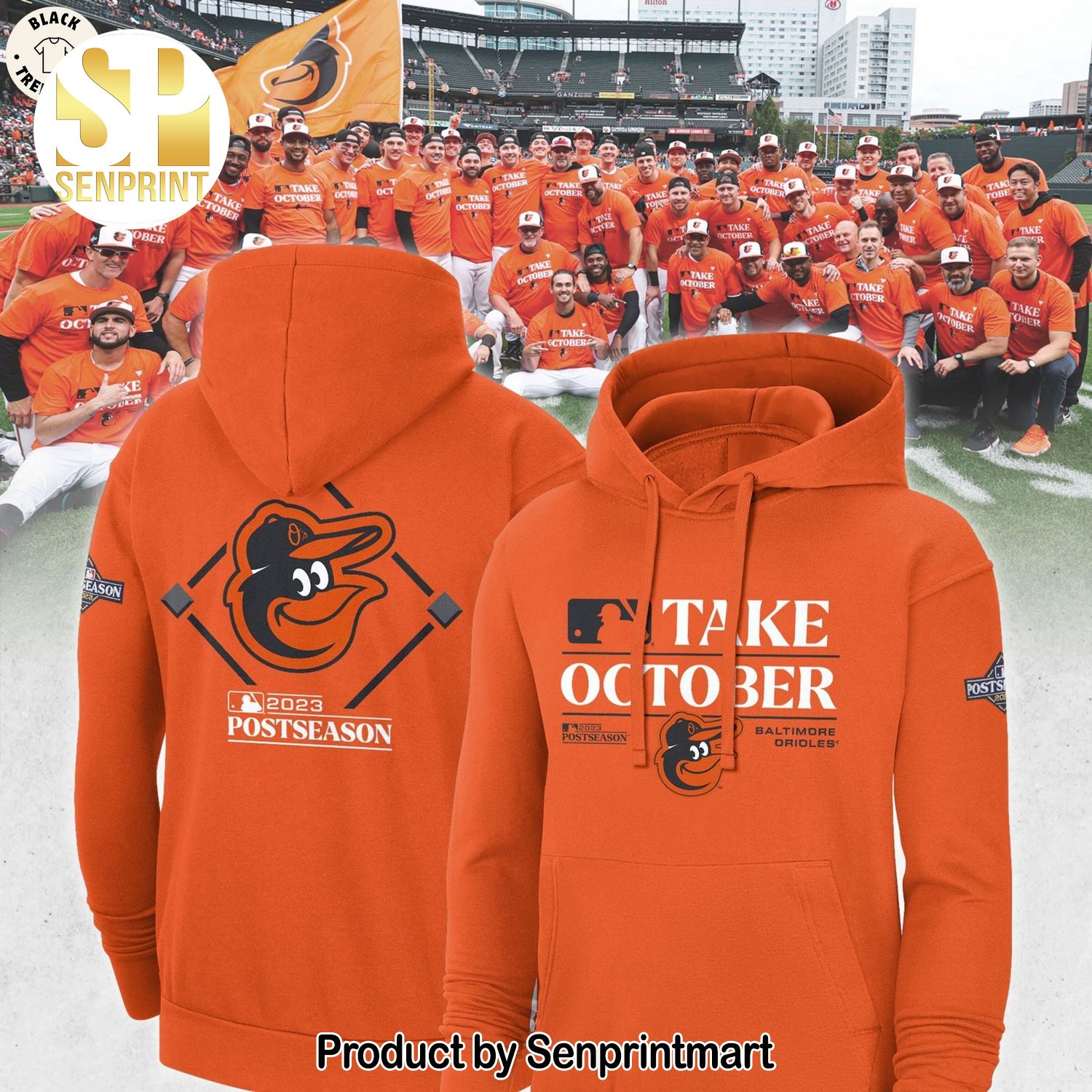 Take October Baltimore Orioles 2023 Postseason Orange Full Printed Shirt