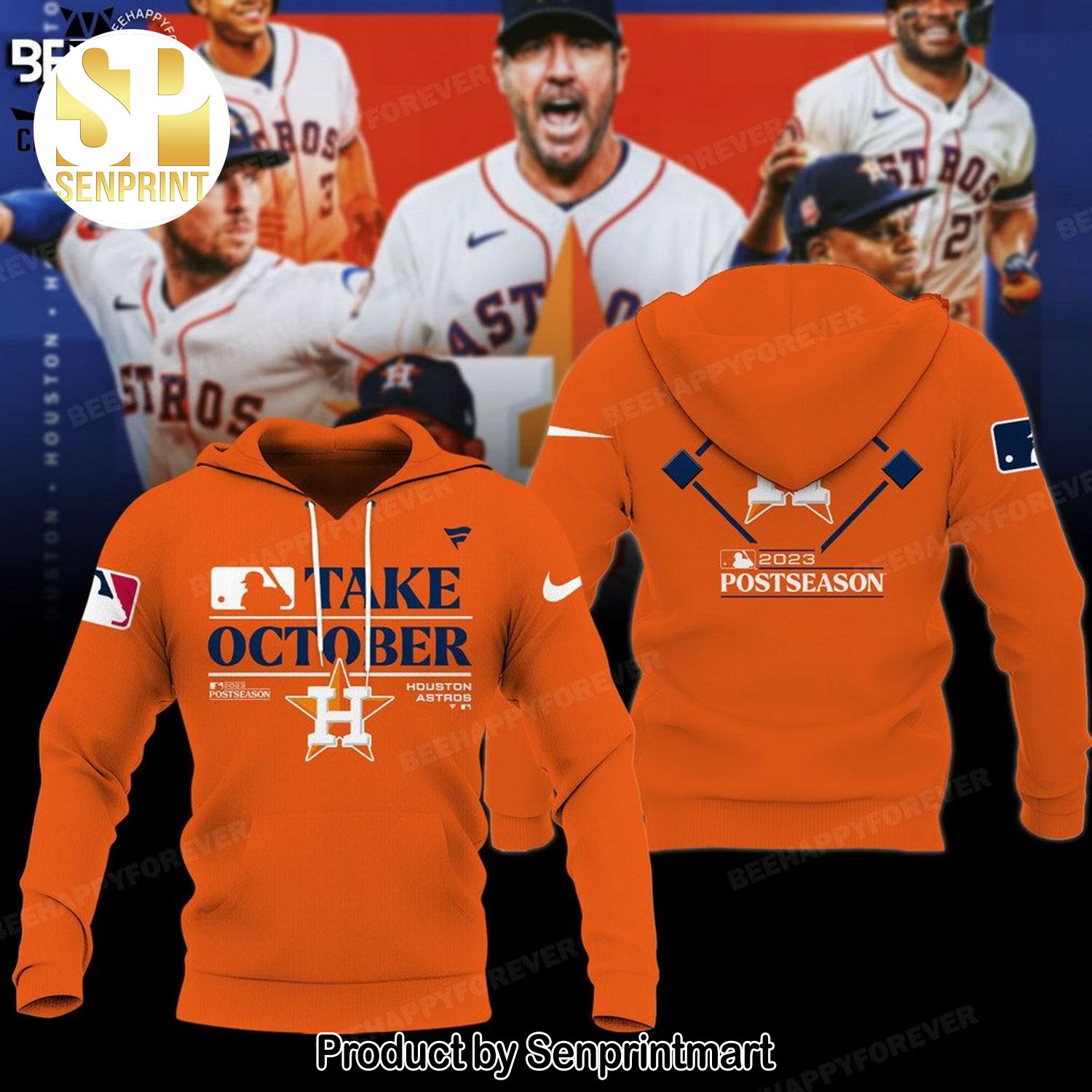 Take October Houston Astros 2023 Postseason Logo Design Full Printing Shirt