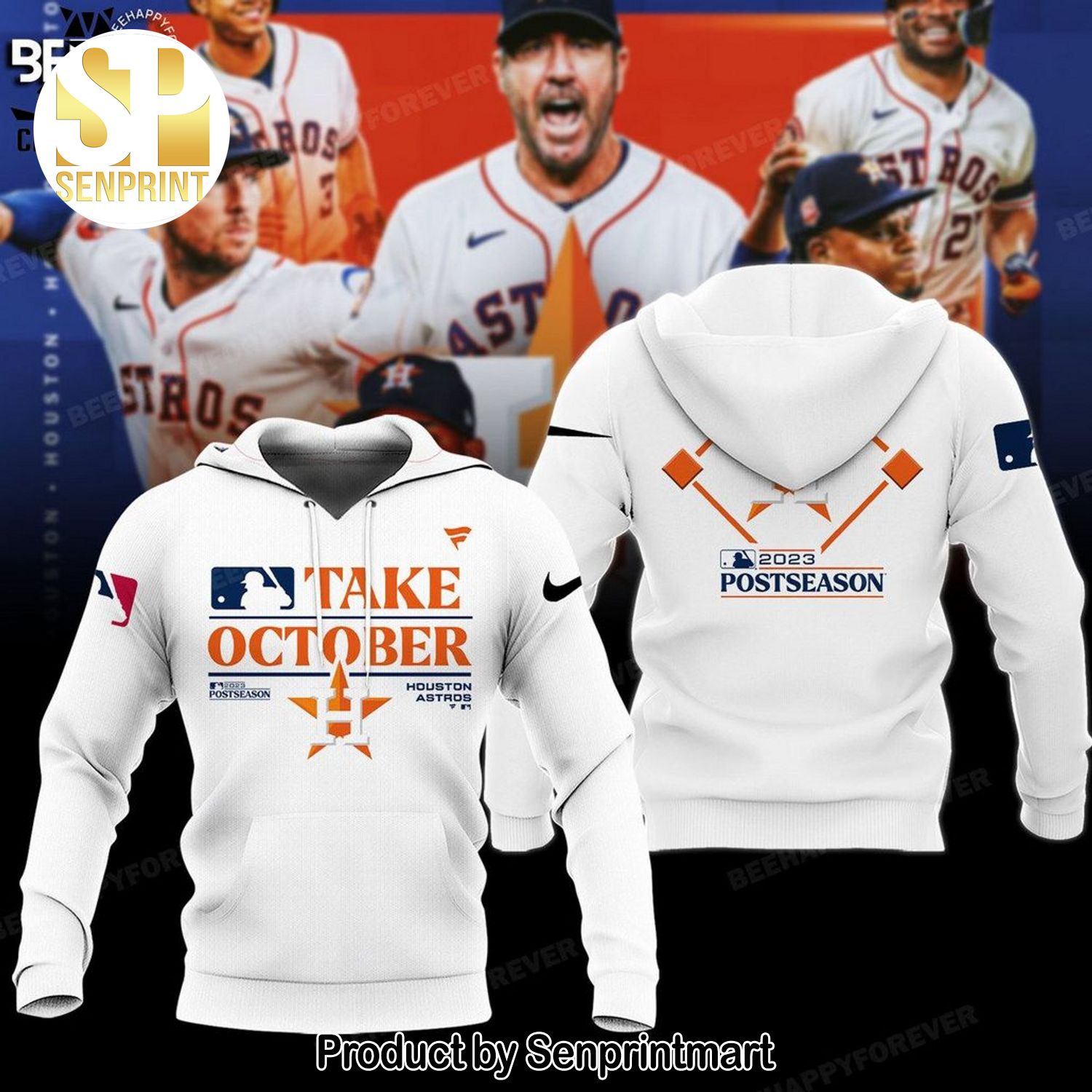Take October Postseason Houston Astros 2023 Logo Design All Over Printed Shirt