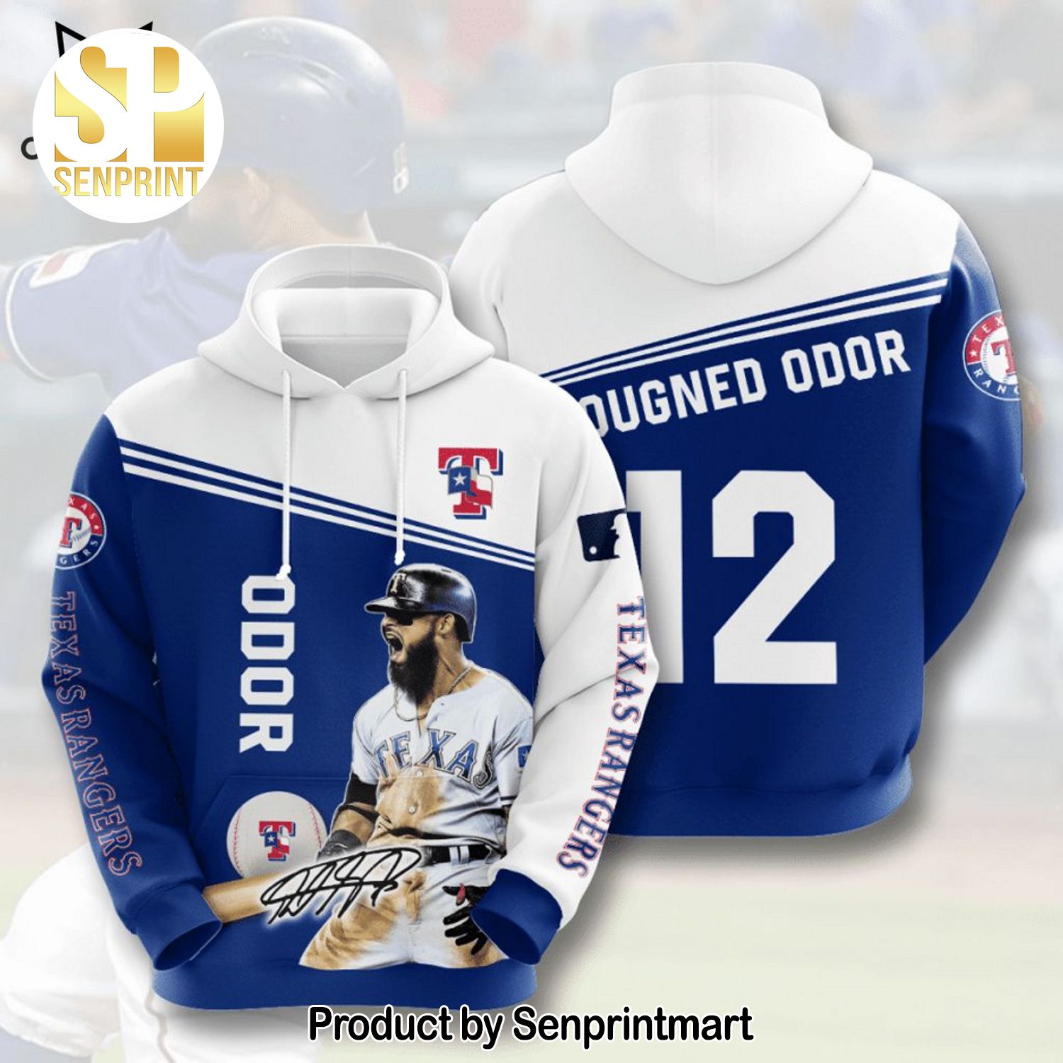 Texas Rangers Baseball Door Logo White Design All Over Print Shirt