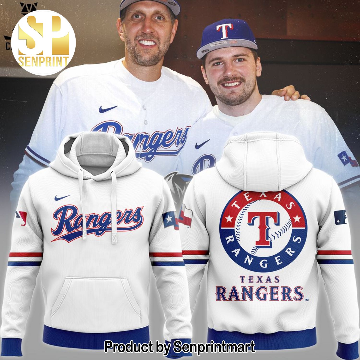 Texas Rangers Logo White Design All Over Print Shirt