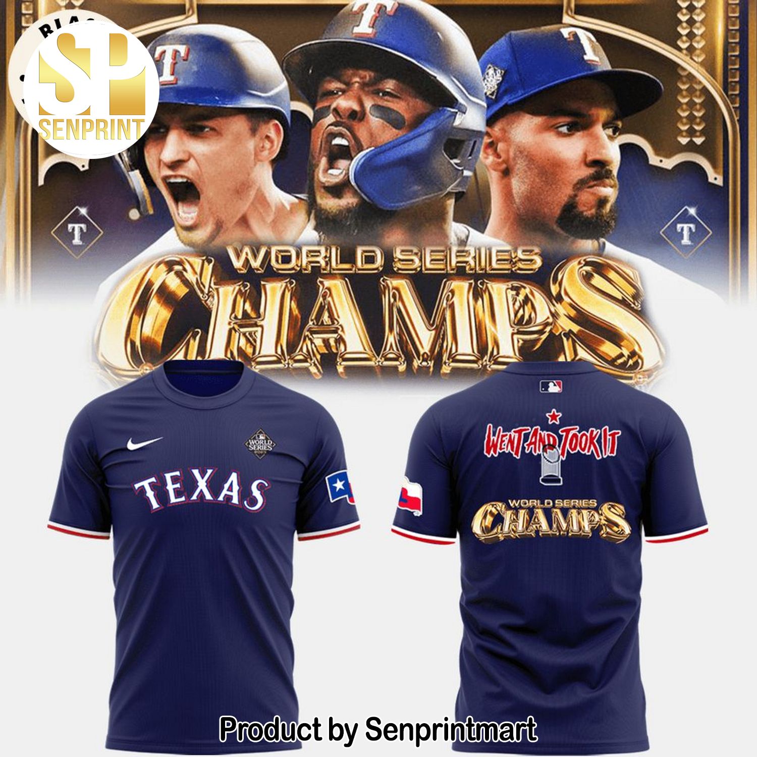 Texas Rangers MLB Champions World Series Blue 3D Full Print Shirt