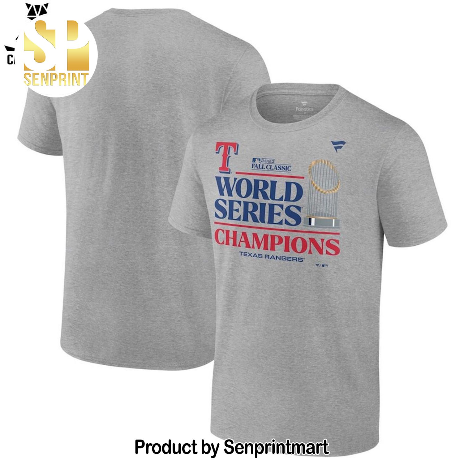 Texas Rangers MLB World Series Champions 2023 Gray 3D All Over Print Shirt