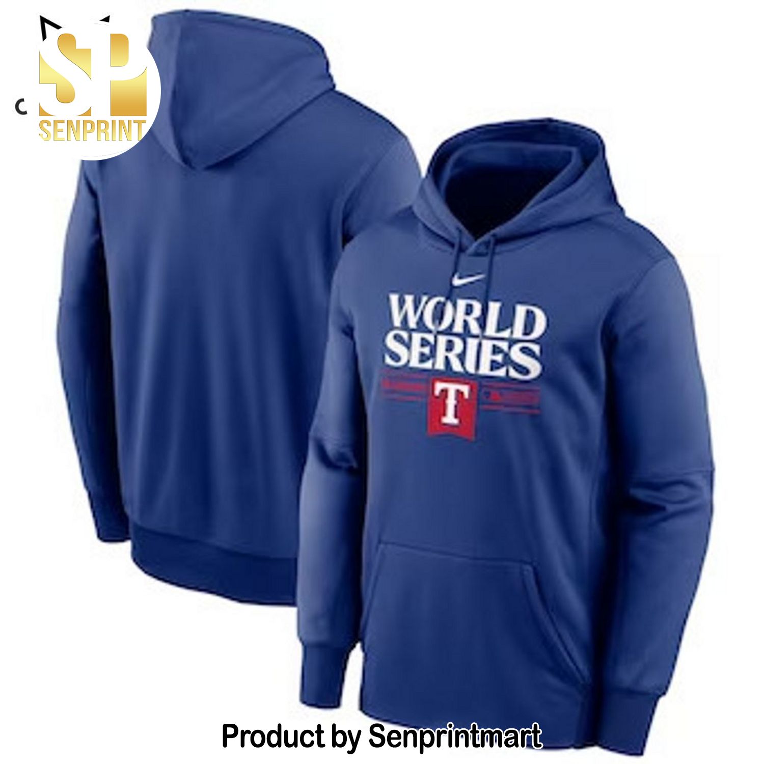 Texas Rangers World Series Logo Blue Full Printed Shirt