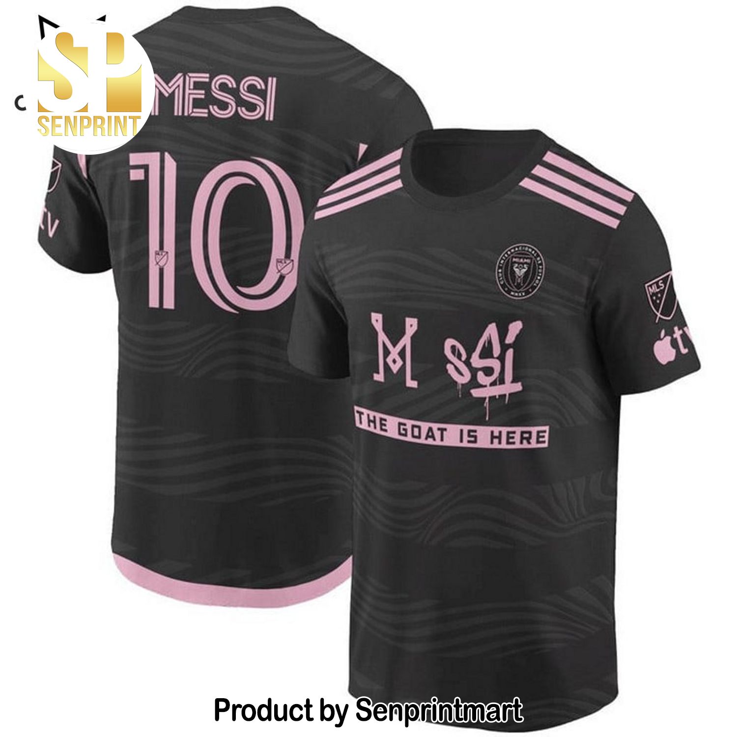 The Goat Is Here MLS Logo Black 3D Full Print Shirt