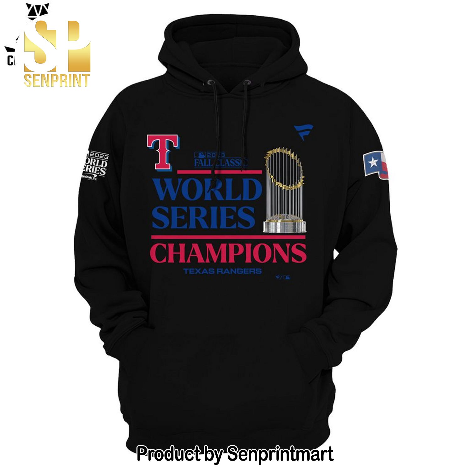 World Series Champions Texas Rangers Logo Black Design Full Printing Shirt