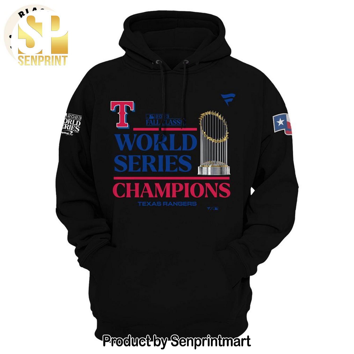 World Series Champions Texas Rangers MLB Black Design Full Printing Shirt