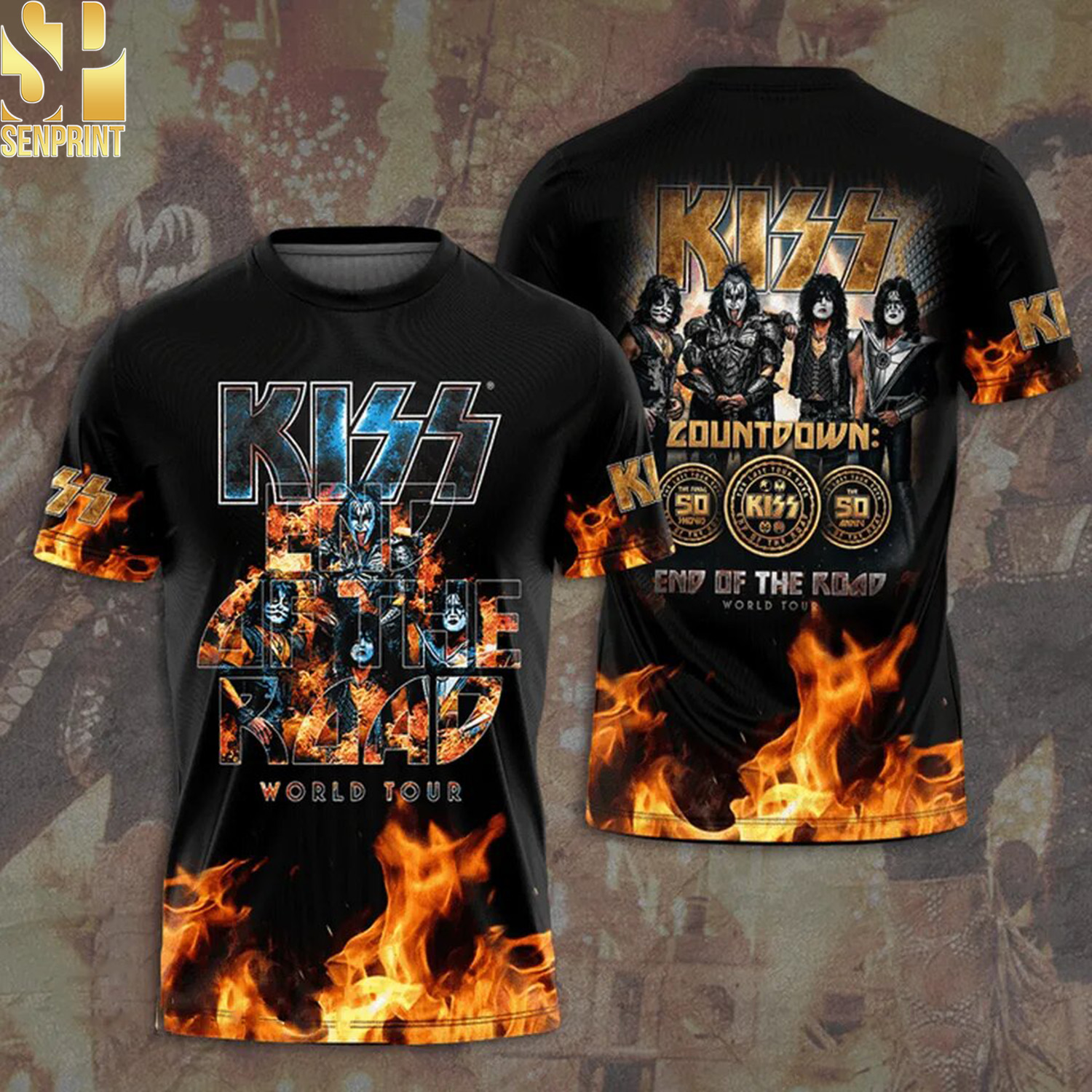 Kiss Rock Band Countdown The Final 50 Show The Last Tour Ever End Of The Road Shirt