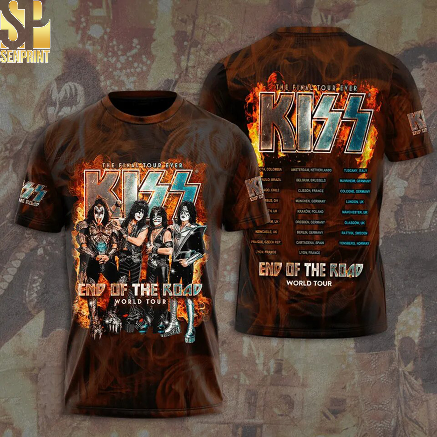 Rock Band Kiss End Of The Road World Tour 50 Years 1973 2023 Shirt