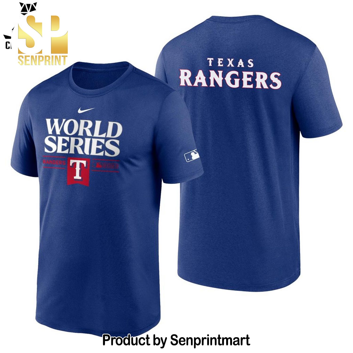 World Series Rangers Blue Full Printed 3D Shirt