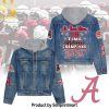 Alabama Crimson Tide Football Denim Jacket Hoodie