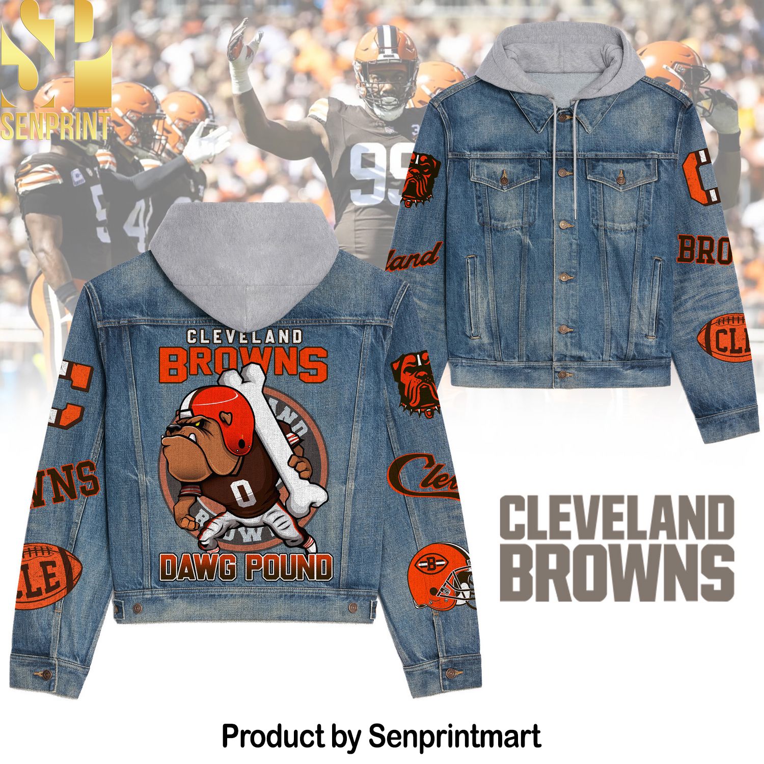 Cleveland Browns Hooded Denim Jacket