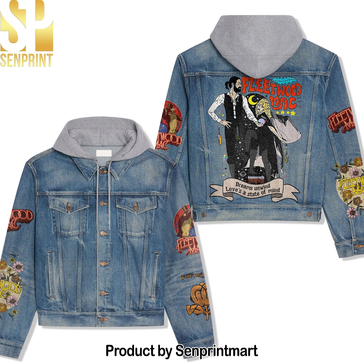 Fleetwood Mac Casual Denim Hoodie Jacket