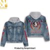 Florida State Seminoles Football Casual Hooded Denim Jacket