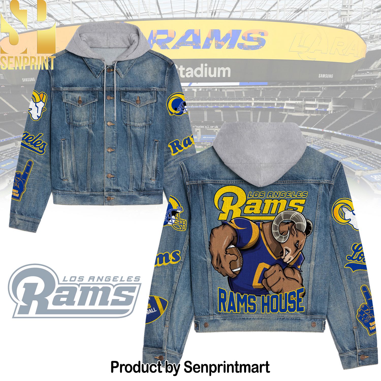 Los Angeles Rams Denim Jacket Hoodie