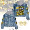 Michigan Wolverines Football Denim Hoodie Jacket