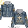 New Orleans Saints NFL Hooded Denim Jacket