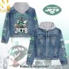 New York Jets Casual Hooded Denim Jacket