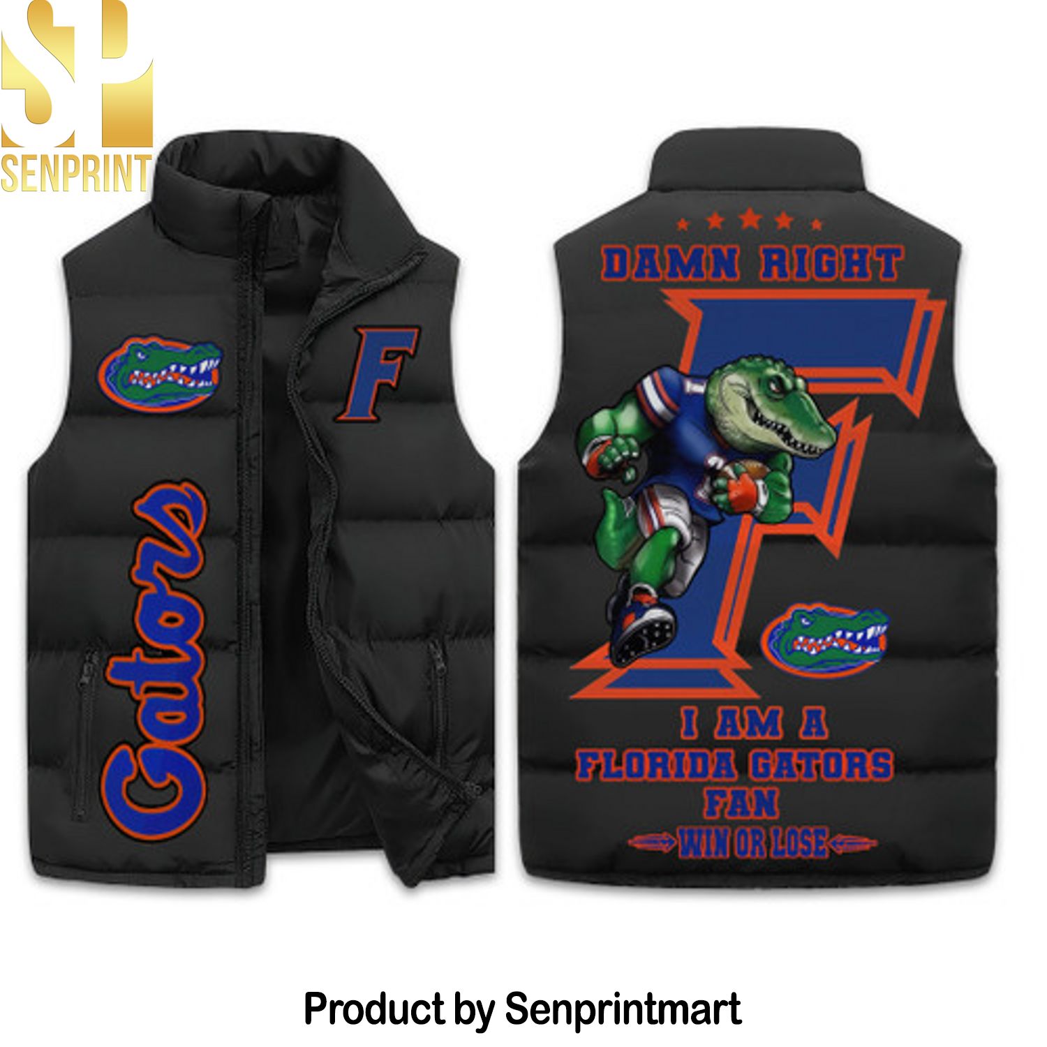 Florida Gators Football Sleeveless Puffer Jacket