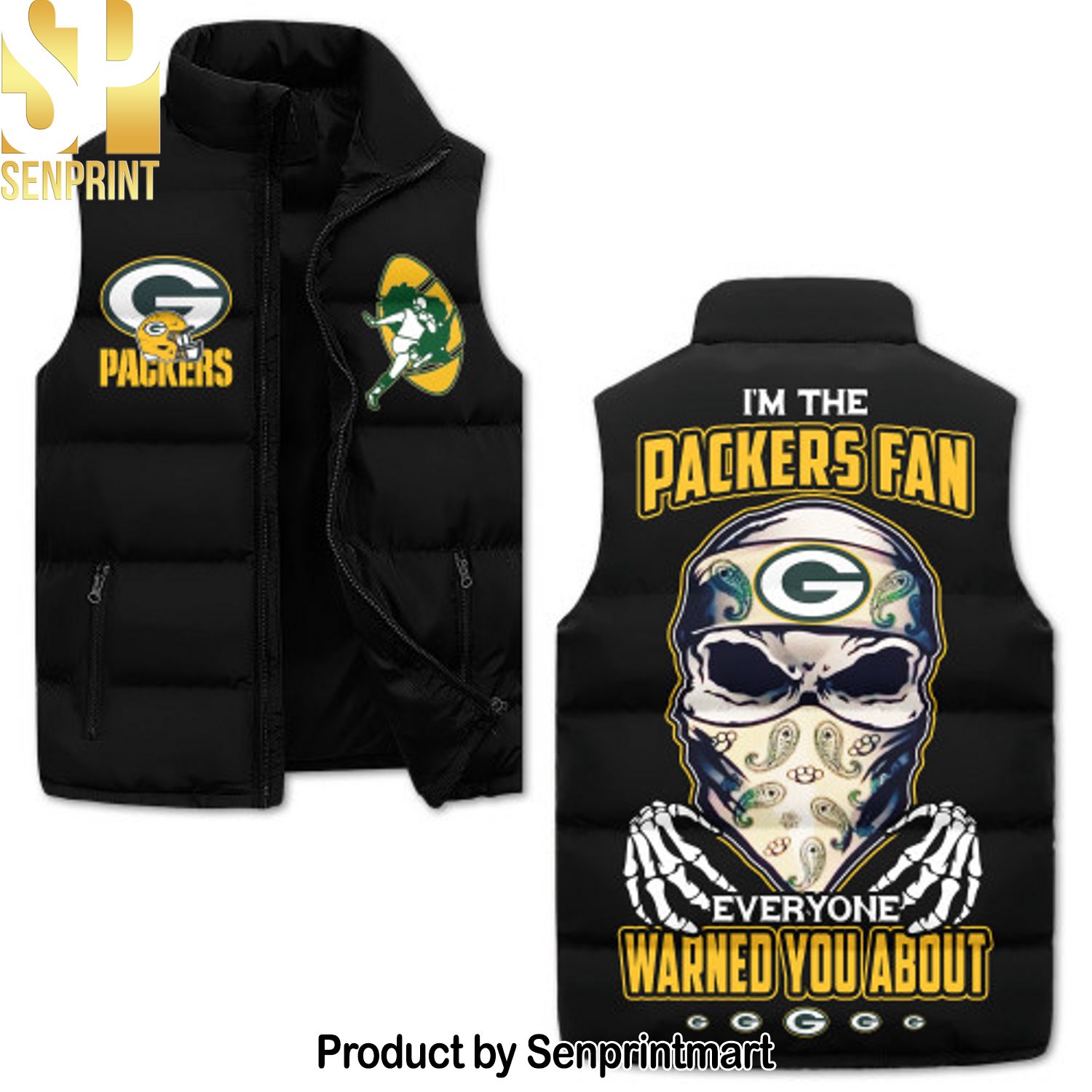 Green Bay Packers Sleeveless Puffer Jacket